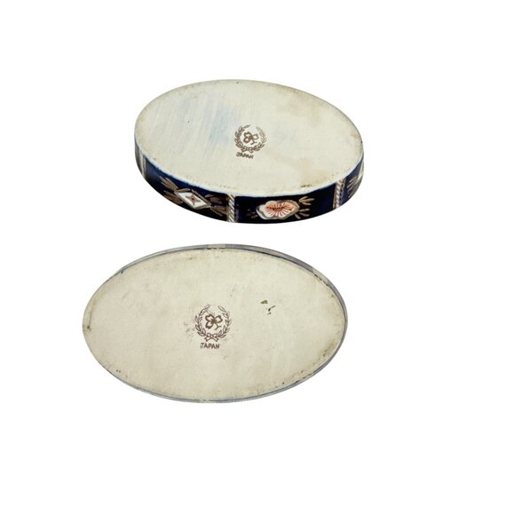 Vintage Japan Porcelain Oval Dishes 4.5" Floral Imari Style Soap Trinket Plates - Picture 2 of 7
